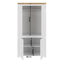 Szekrény 4D, fényes fehér/wotan tölgy, VILGO