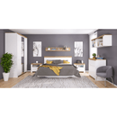 Franciaágy, 160x200, fehér/wotan tölgy, VILGO