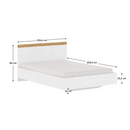 Ágy, 120x200, fehér/wotan tölgy, VILGO