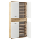 Cipősszekrény/állvány, fehér/artisan tölgy, VILOT