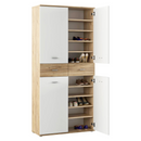 Cipősszekrény/állvány, fehér/artisan tölgy, VILOT