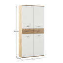 Cipősszekrény/állvány, fehér/artisan tölgy, VILOT