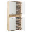 Cipősszekrény/állvány, fehér/artisan tölgy, VILOT