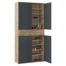 Cipősszekrény/állvány, grafit/wotan tölgy, VILOT