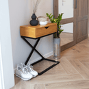 Kisasztal/éjjeliszekrény, tölgyfa/fekete, VIRED