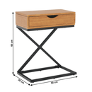 Kisasztal/éjjeliszekrény, tölgyfa/fekete, VIRED