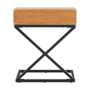 Kisasztal/éjjeliszekrény, tölgyfa/fekete, VIRED