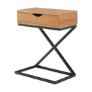 Kisasztal/éjjeliszekrény, tölgyfa/fekete, VIRED