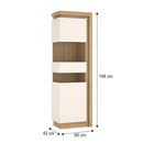 Vitrines szekrény LYOV03L, tölgy riviera/fehér extra magasfényű, LEONARDO