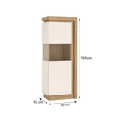 Vitrines szekrény LYOV01L, tölgy riviera/fehér extra magasfényű, LEONARDO