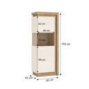 Vitrines szekrény LYOV01L, tölgy riviera/fehér extra magasfényű, LEONARDO