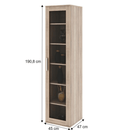 Polcos vitrin, DTD laminált,  sonoma tölgyfa, DUNAJ 4