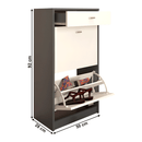 Kétrészes cipősszekrény, fehér/grafit, VIVAT NEW TYP 1