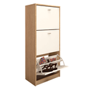 Háromrészes cipősszekrény, tölgy sonoma/fehér, VIVAT NEW TYP 2