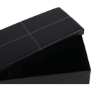 Összehajtható puff, fekete textilbőr, ZAMIRA