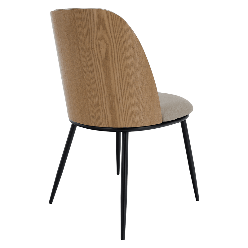 Étkezőszék, bézses barna/natúr fa/fekete, VUDIA