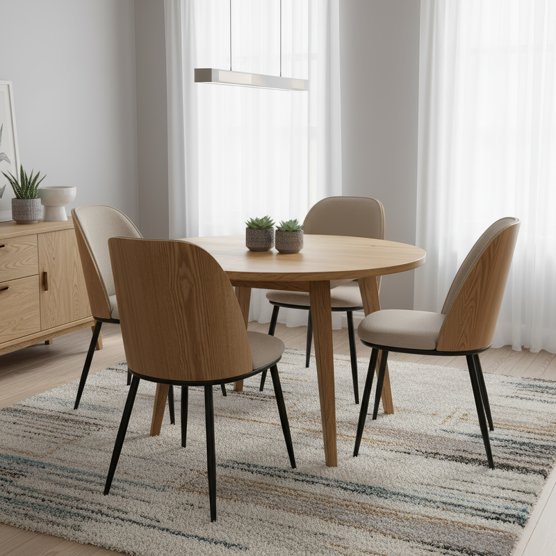 Étkezőszék, bézses barna/natúr fa/fekete, VUDIA