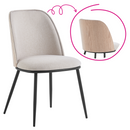 Étkezőszék, bézses barna/natúr fa/fekete, VUDIA