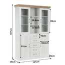 vitrines szekrény, északi sosna/vadtölgy, ROYAL W2D