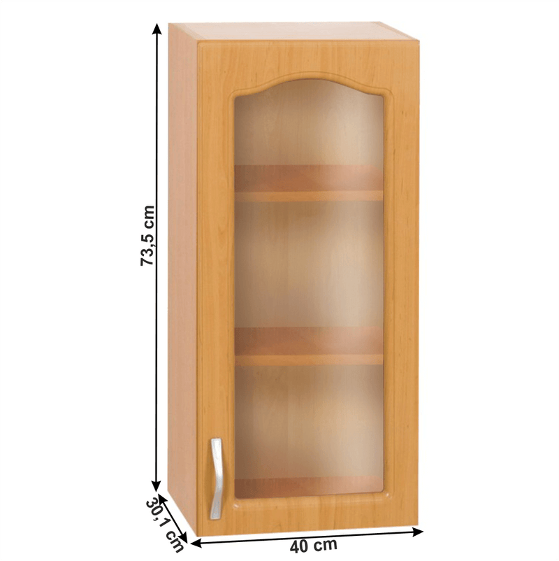 Konyha szekrény, felső, éger, jobbos kivitel, LORA MDF NEW KLASIK W40S