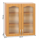 Kétajtós felső konyhaszekrény éger, LORA MDF NEW KLASIK  W80S