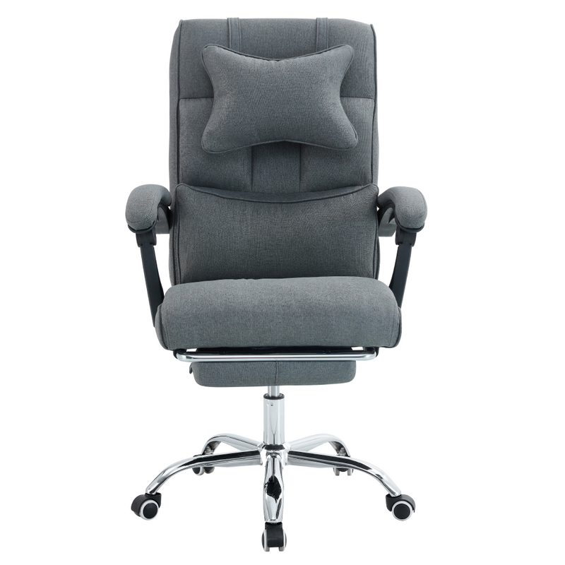 Irodai szék kihúzható lábtartóval, szürke/króm, WALDOR NEW