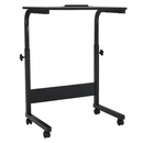 Állíthó számítógépasztal kerekekkel, fekete, WESTA