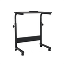 Állíthó számítógépasztal kerekekkel, fekete, WESTA