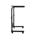 Állíthó számítógépasztal kerekekkel, fekete, WESTA