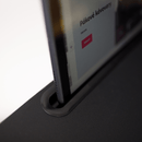 Állíthó számítógépasztal kerekekkel, fekete, WESTA