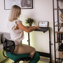 Állíthó számítógépasztal kerekekkel, fekete, WESTA