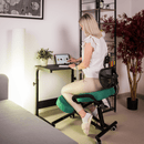 Állíthó számítógépasztal kerekekkel, fekete, WESTA