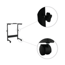 Állíthó számítógépasztal kerekekkel, fekete, WESTA