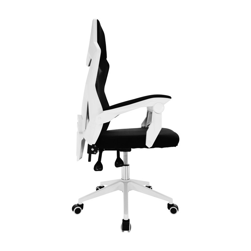 Irodai/gamer szék, fekete/fehér, YOKO