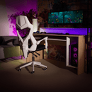 Irodai/gamer szék, fekete/fehér, YOKO