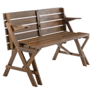 Kerti asztal/pad, 2 az 1-ben, barna, ZAGIR