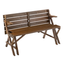 Kerti asztal/pad, 2 az 1-ben, barna, ZAGIR