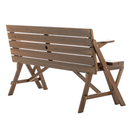 Kerti asztal/pad, 2 az 1-ben, barna, ZAGIR