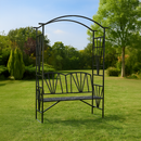 Kerti pad pergolával, fekete, HAIFA