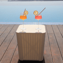 Kerti tároló doboz/kisasztal, fehér, UGUR