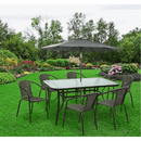 Étkezőasztal, edzett üveg/acél, 150x90 cm, PASTER