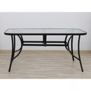 Étkezőasztal, edzett üveg/acél, 150x90 cm, PASTER