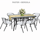 Étkezőasztal, edzett üveg/acél, 150x90 cm, PASTER
