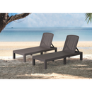 Kerti állítható nyugágy, barna, ZAMA