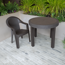 Kerti rakásolható szék, barna, ZAMA