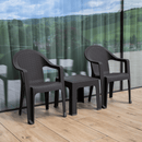 Kerti kisasztal rakásolható, barna, ZAMA