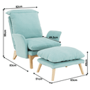 Fotel lábtartóval, mentol/természetes, ZANDER