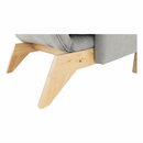 Fotel lábtartóval, világosszürke/természetes, ZANDER