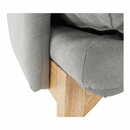 Fotel lábtartóval, világosszürke/természetes, ZANDER