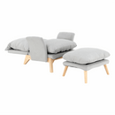 Fotel lábtartóval, világosszürke/természetes, ZANDER